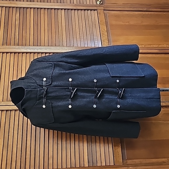 Liz Claiborne Jackets & Blazers - Liz Claiborne wool hooded long jacket zipper front decorative buttons Large